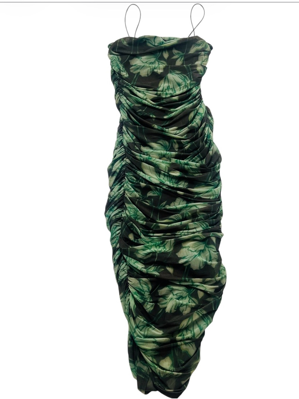 Future collective Green Floral Ruched Cowl Neck Tank size xxs